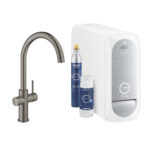 BLUE HOME ΚΙΤ ΕΚΚΙΝΗΣΗΣ ΕΚΡΟΗΣ C-SPOUT BRUSHED HARD GRAPHITE 31455AL1 GROHE